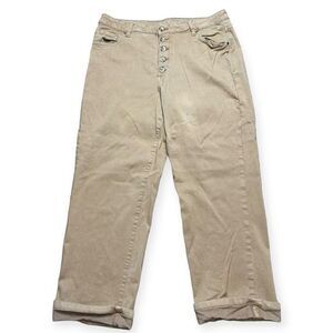 Jag Jeans Women's Tan Solid High Rise Straight Leg Jeans Size 16/33